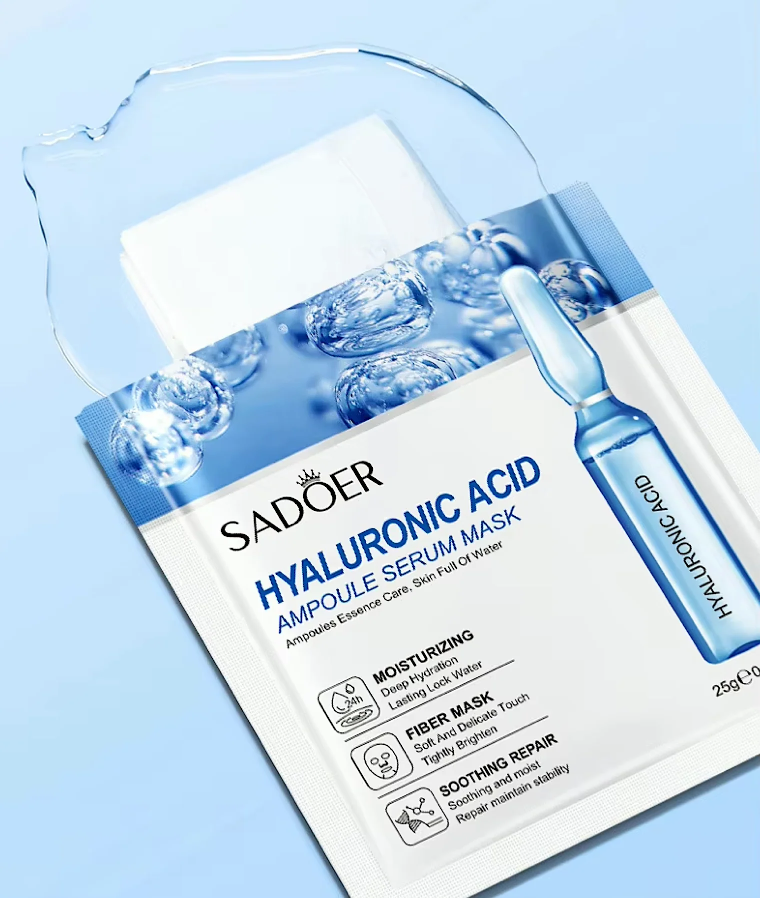 Sadoer Facial Skincare Masks 24K Gold Hyaluronic Acid Vitamin C (15pcs) - Image 5