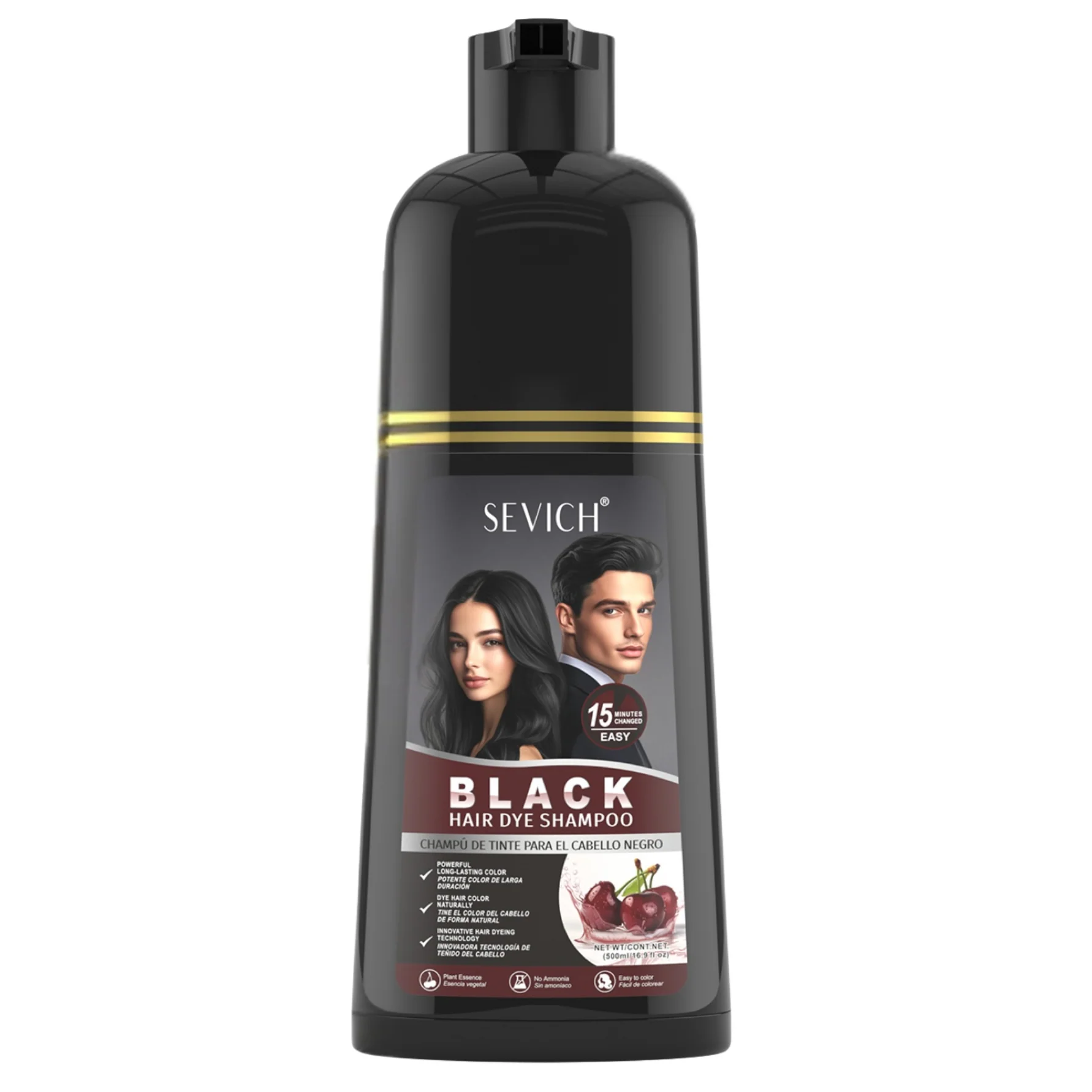 Sevich Black At Home Hair Dye Color Shampoo 500ml - Image 5