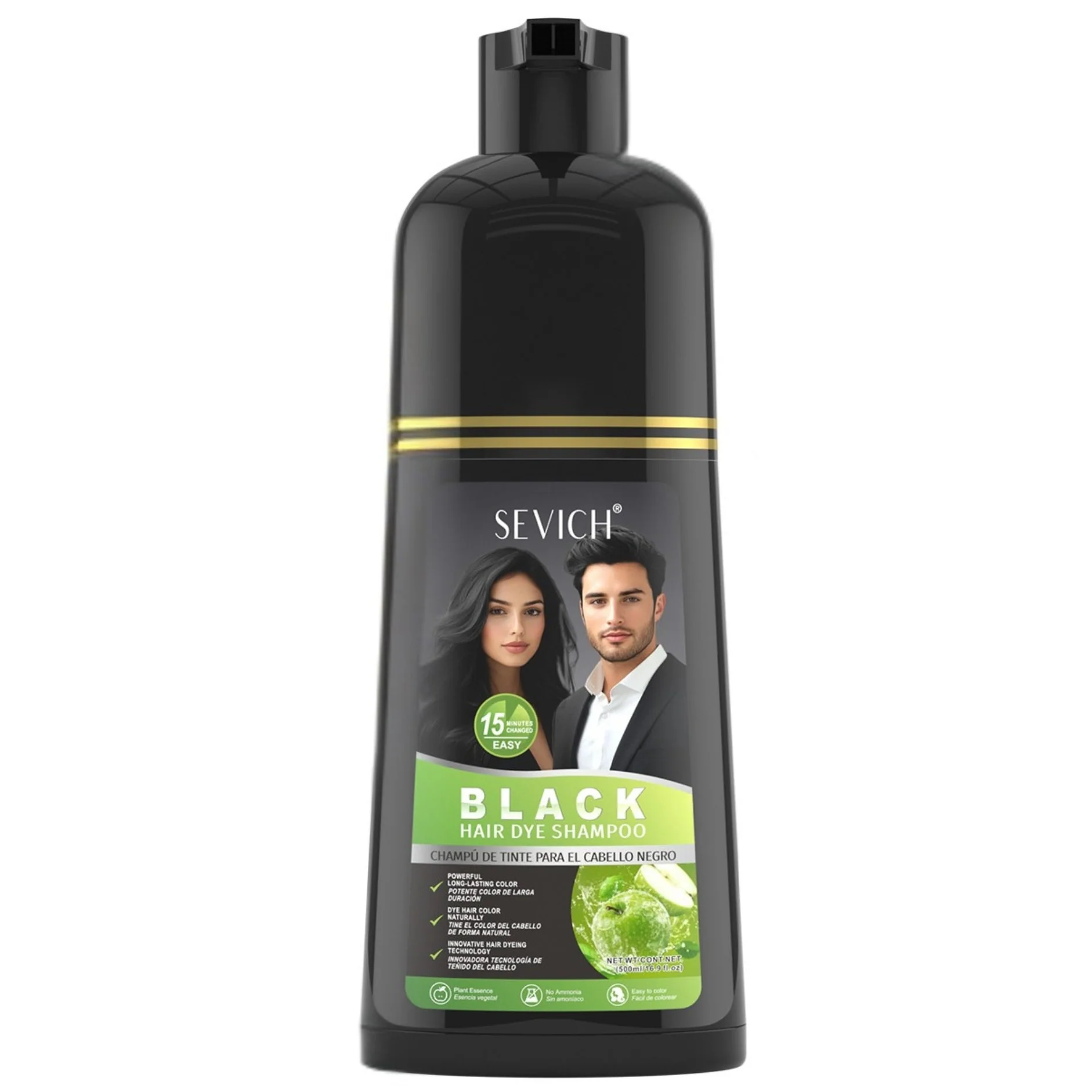 Sevich Black At Home Hair Dye Color Shampoo 500ml - Image 6