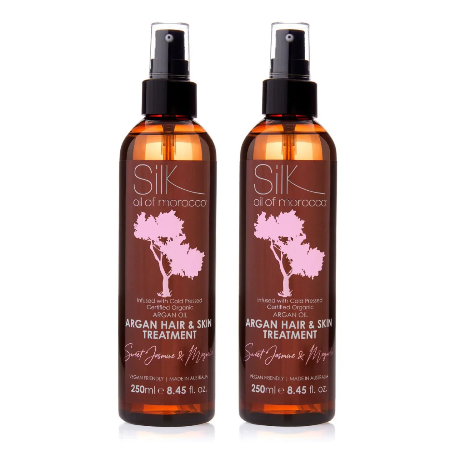 Silk Oil of Morocco Argan Hair & Skin Jasmine Magnolia Treatment 250ml (2pc)