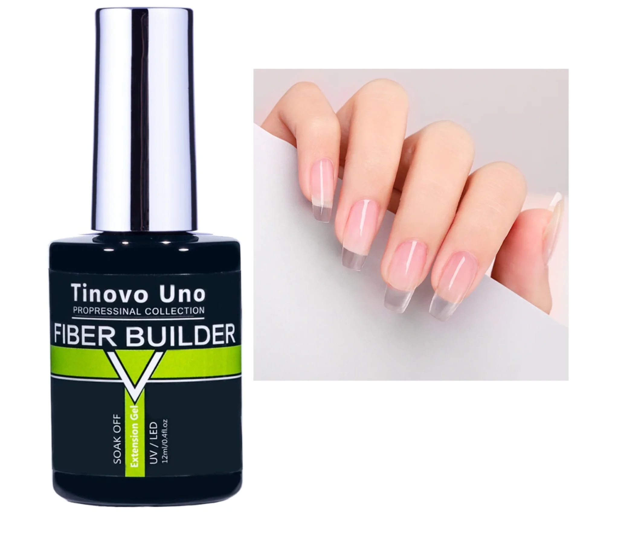 Tinovo Professional Nail Fiber Builder Extension Gel 12ml - Image 3