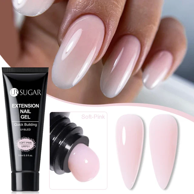 Ur Sugar Extension Nail Milky Color Gel Extension Soft Pink 15ml - Image 2