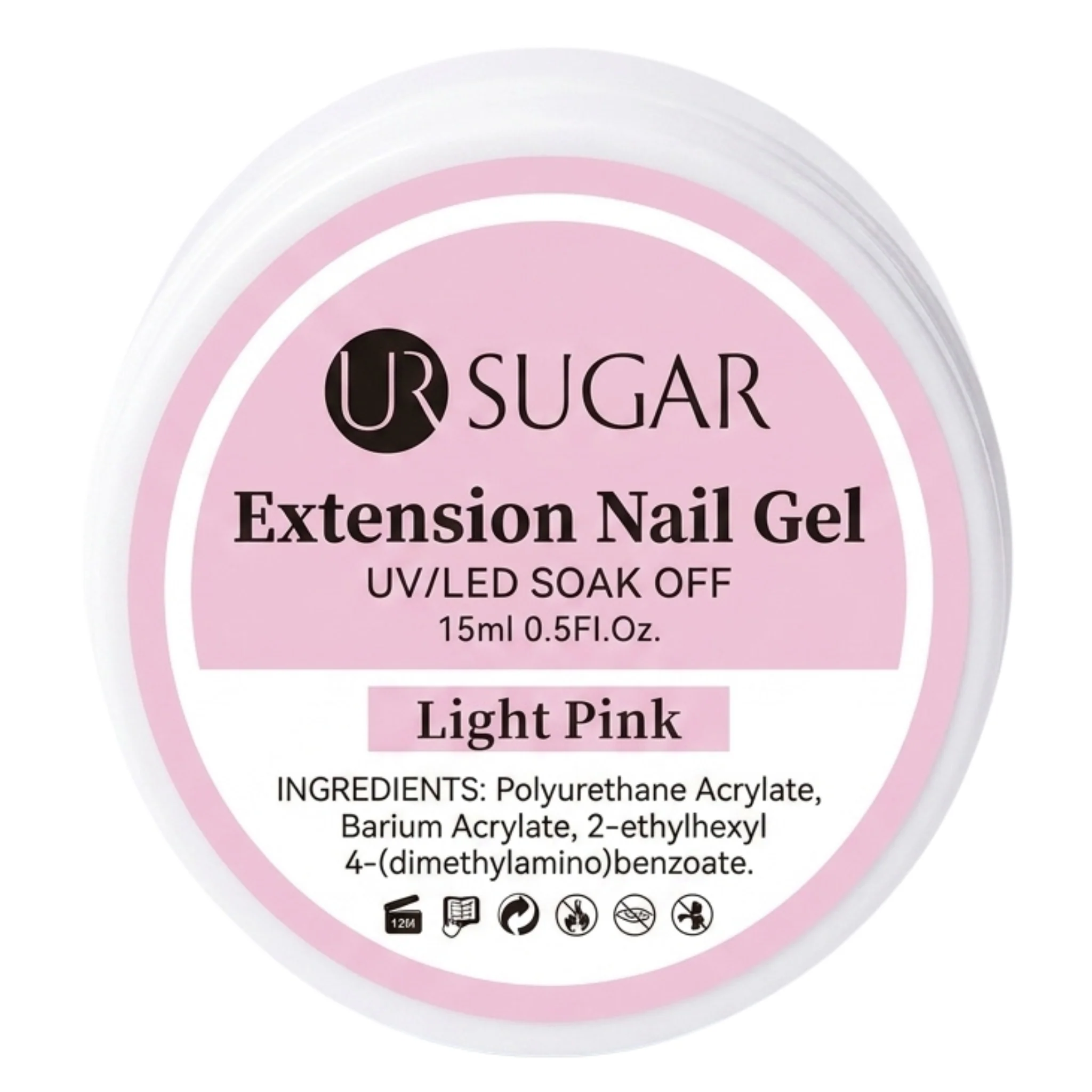 Ur Sugar Extension Nail Milky Color Gel Extension Light Pink 15ml