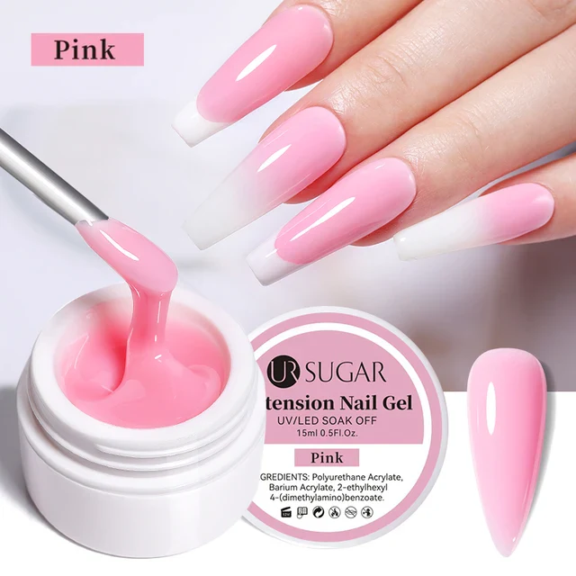 Ur Sugar Extension Nail Milky Color Gel Extension Pink 15ml - Image 2