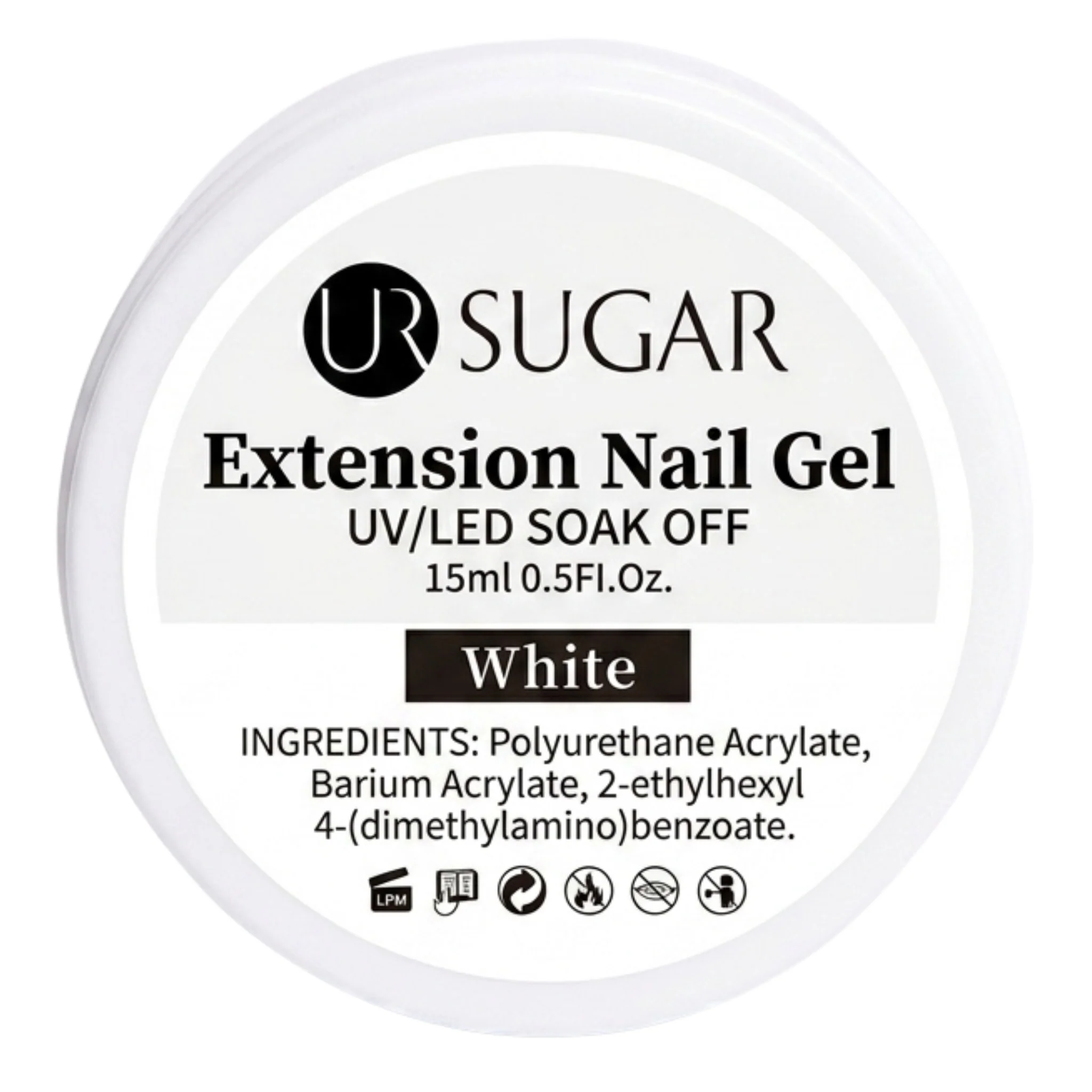 Ur Sugar Extension Nail Milky Color Gel Extension White 15ml