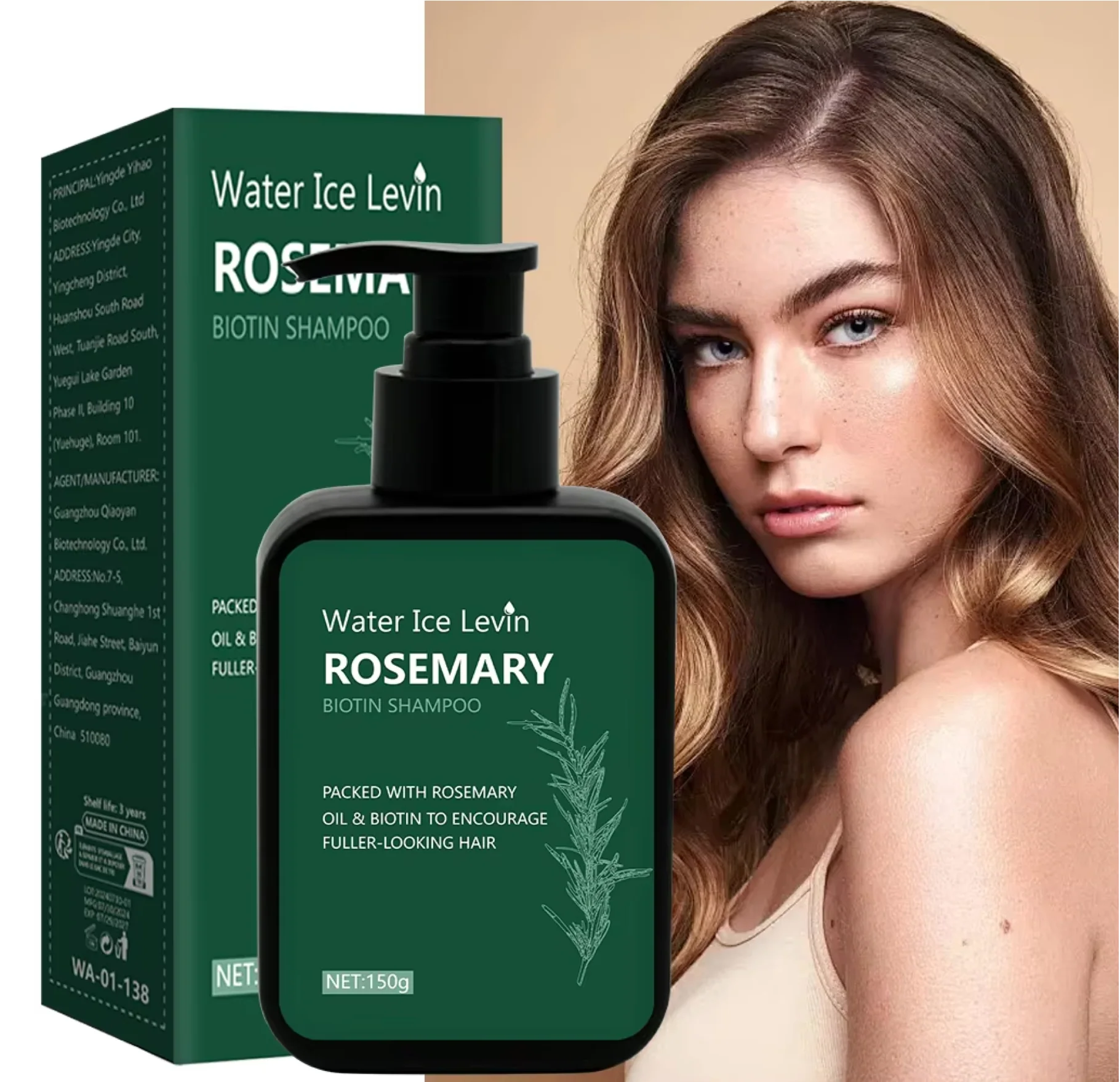 Water Ice Levin Rosemary Biotin Shampoo Fuller Hair 150g - Image 2