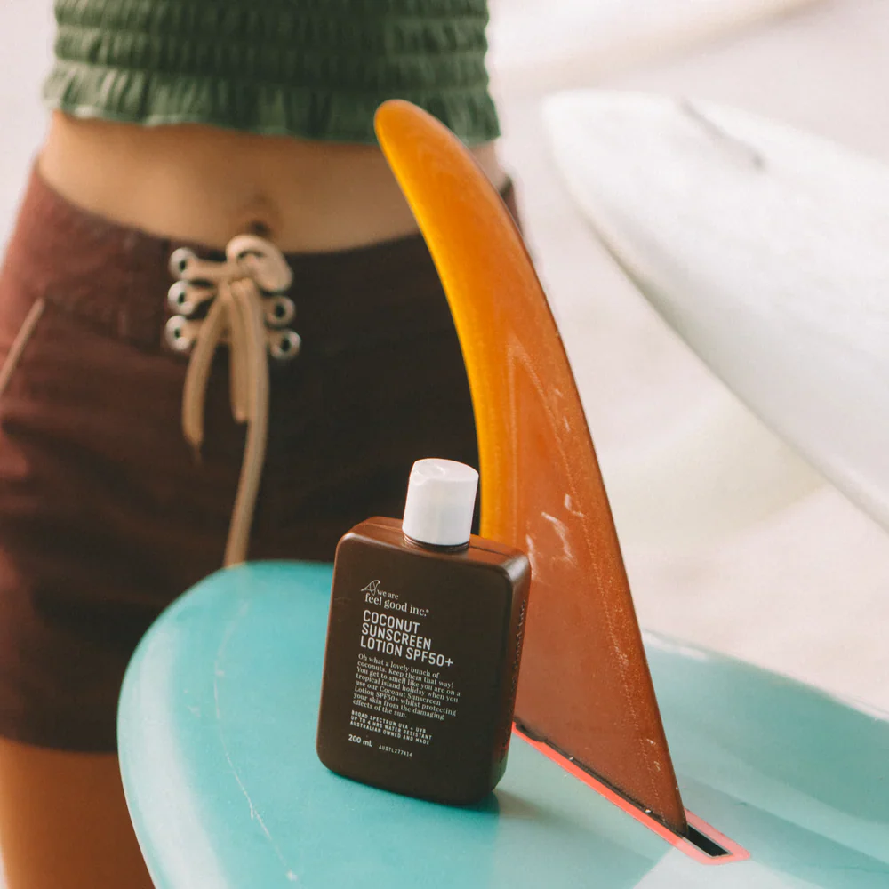 We Are Feel Good Inc Coconut Sunscreen Lotion SPF50+ 200ml 75ml - Image 4