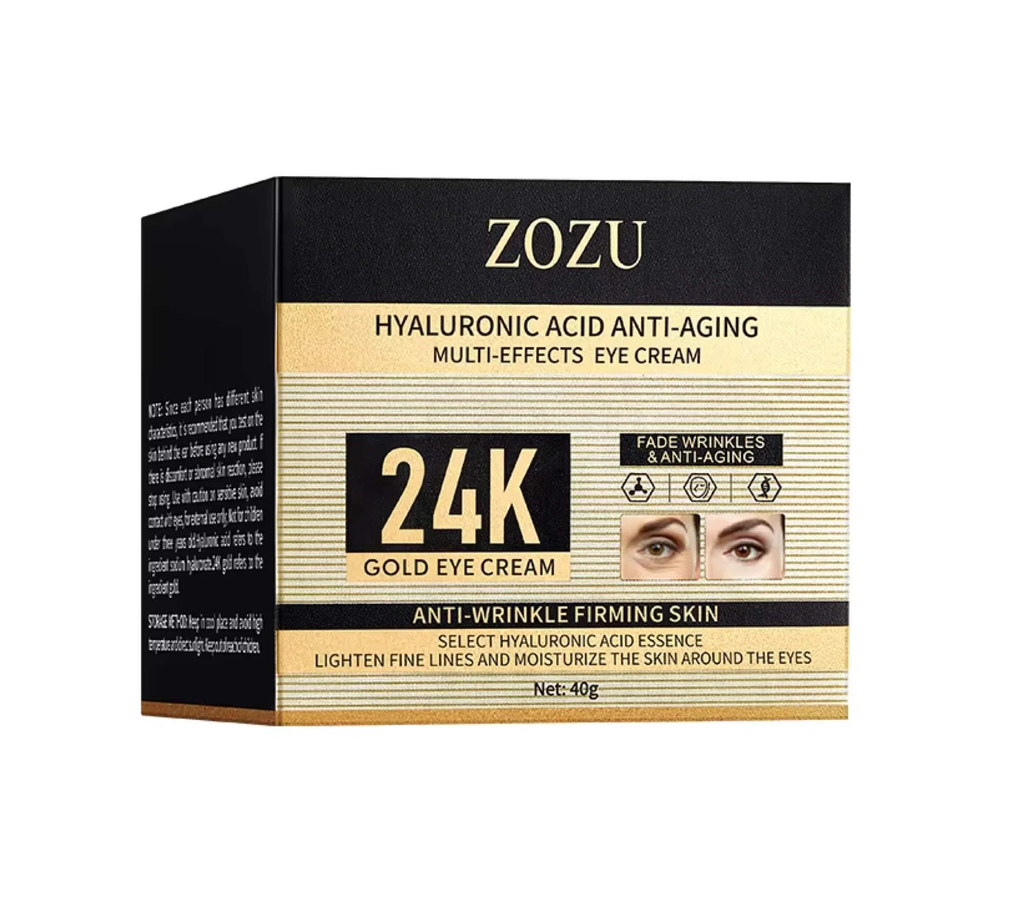 Zozu Hyaluronic Acid Anti Ageing 24K Gold Eye Cream 40g - Image 2
